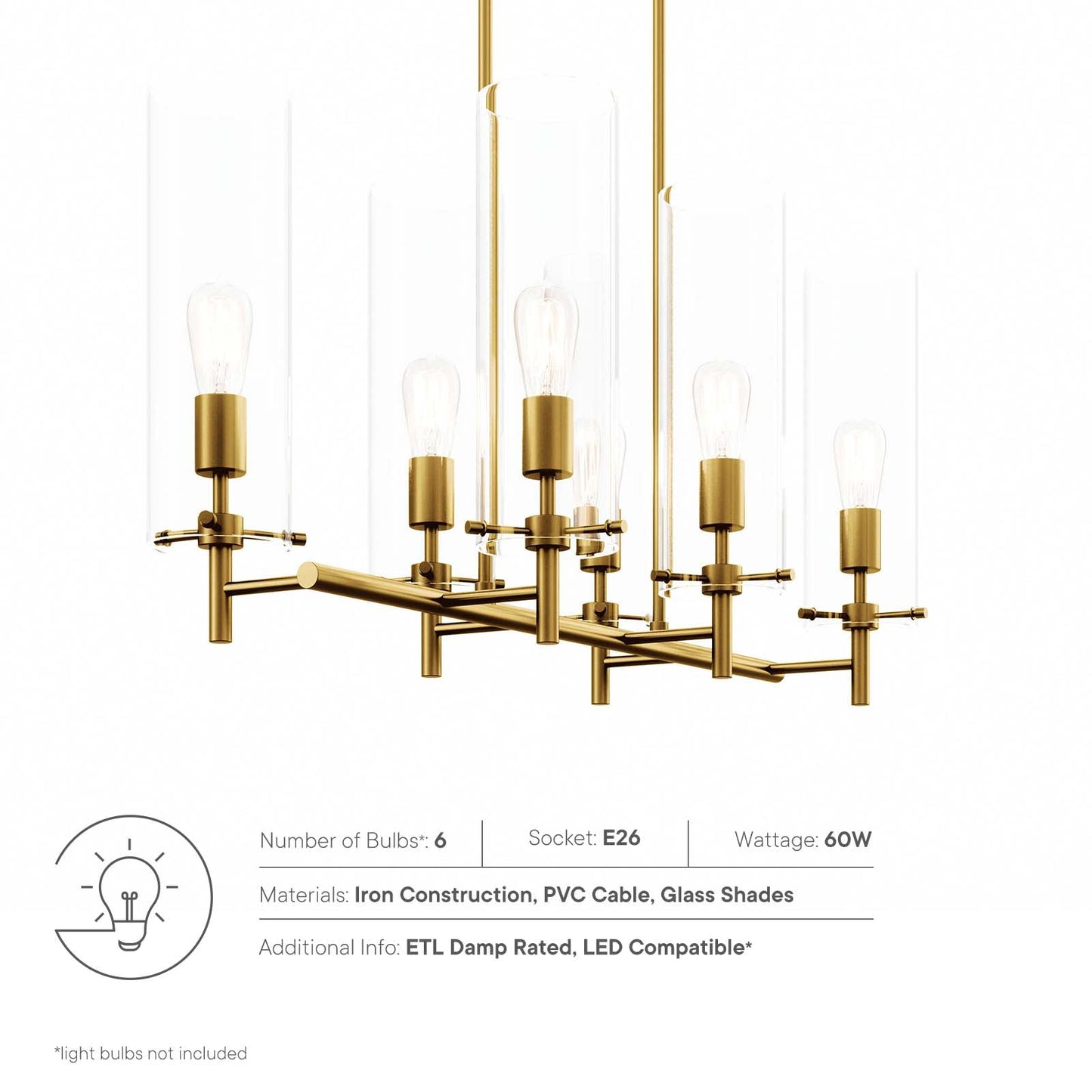 Skylark 6-Light Chandelier By Modway - EEI-5651 | Chandeliers | Modishstore - 26