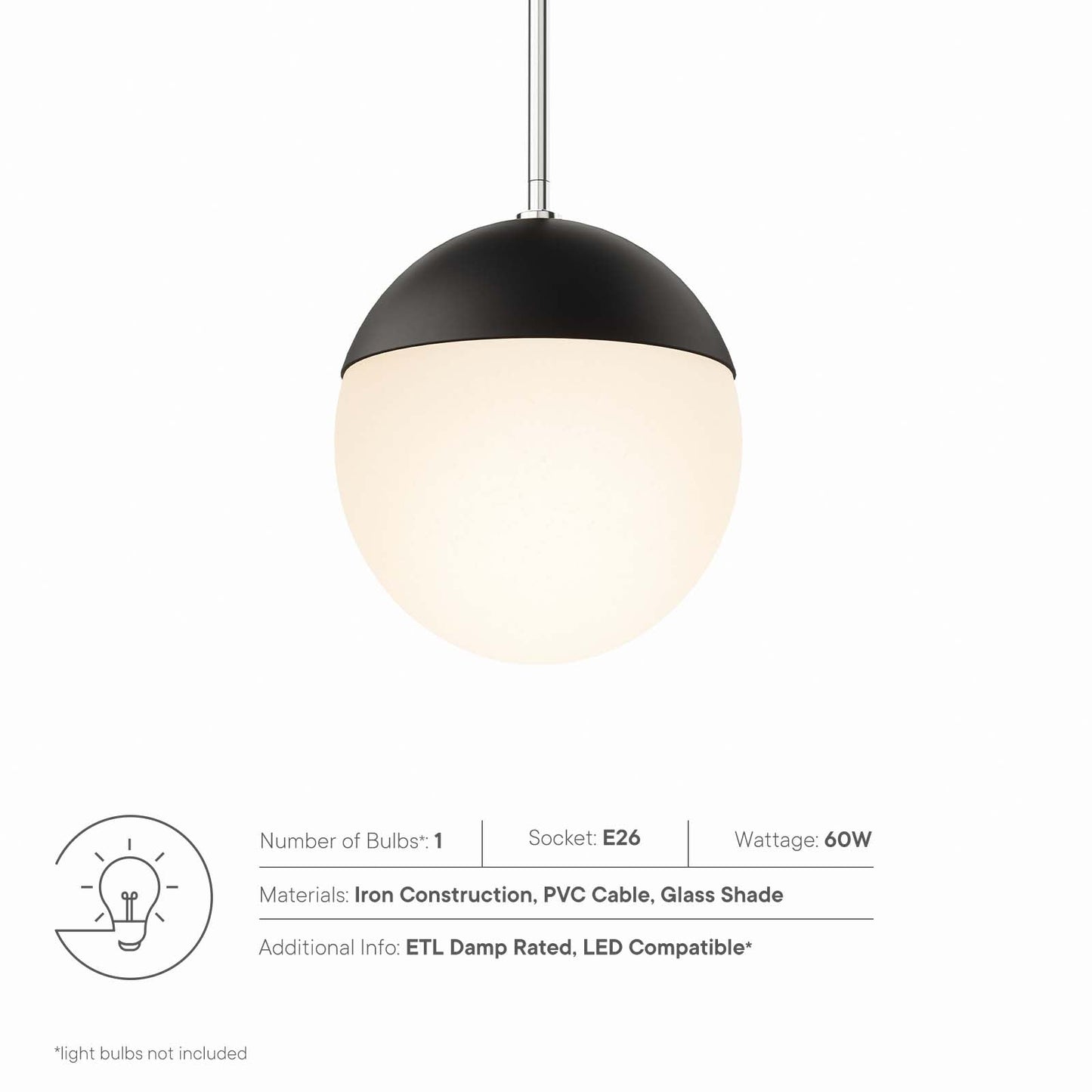 Stellar 1-Light Pendant Light By Modway - EEI-5653 | Pendant Lamps | Modishstore - 7