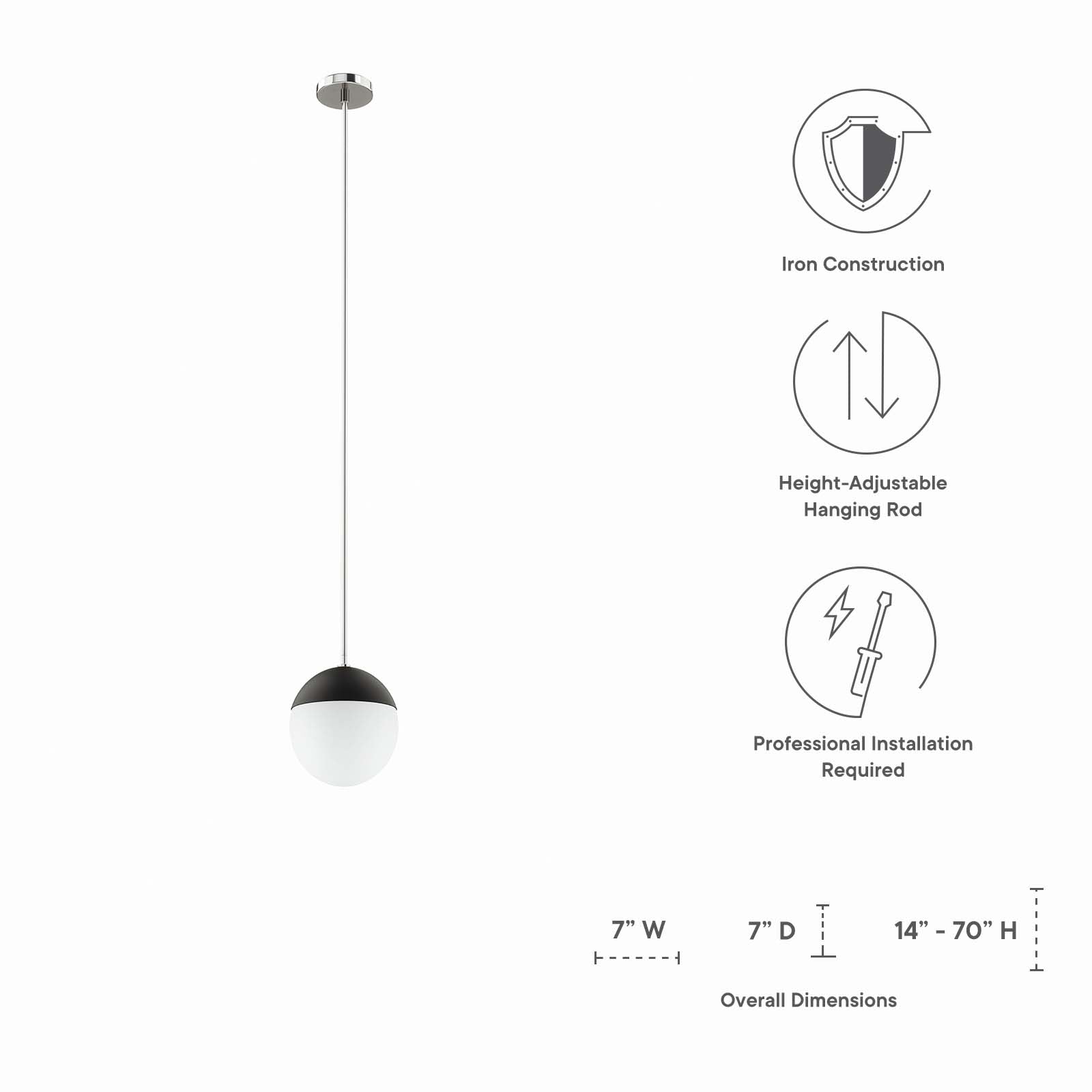 Stellar 1-Light Pendant Light By Modway - EEI-5653 | Pendant Lamps | Modishstore - 8