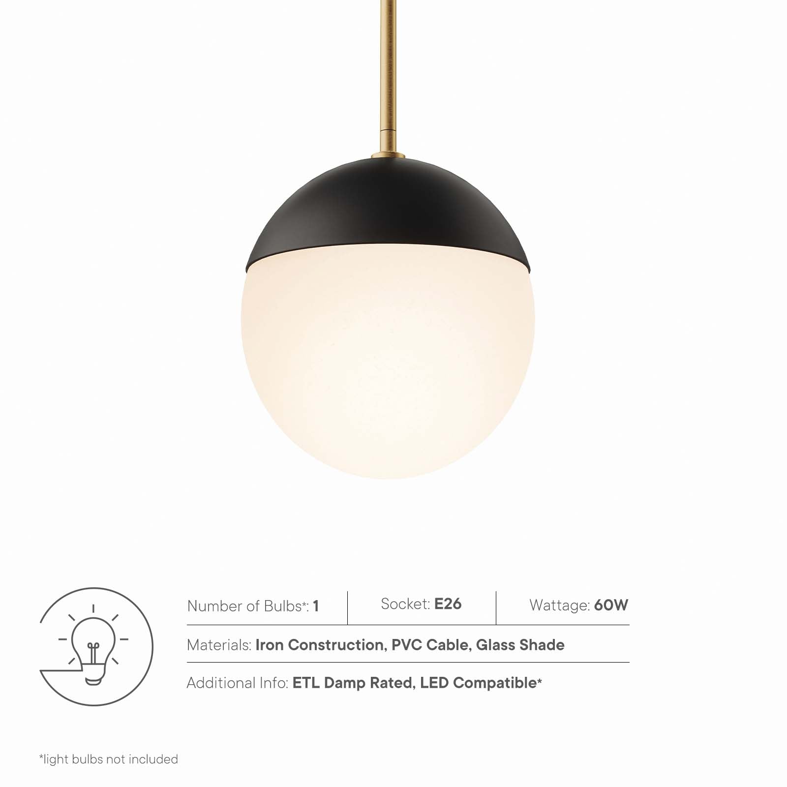 Stellar 1-Light Pendant Light By Modway - EEI-5653 | Pendant Lamps | Modishstore - 14