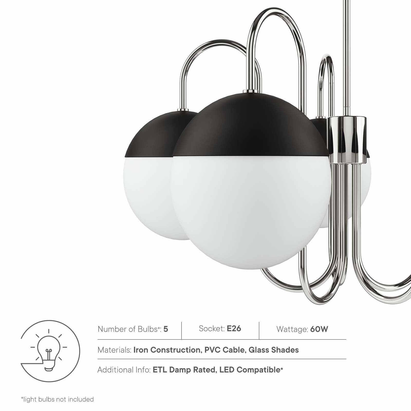 Stellar 5-Light Chandelier By Modway - EEI-5658 | Chandeliers | Modishstore - 6