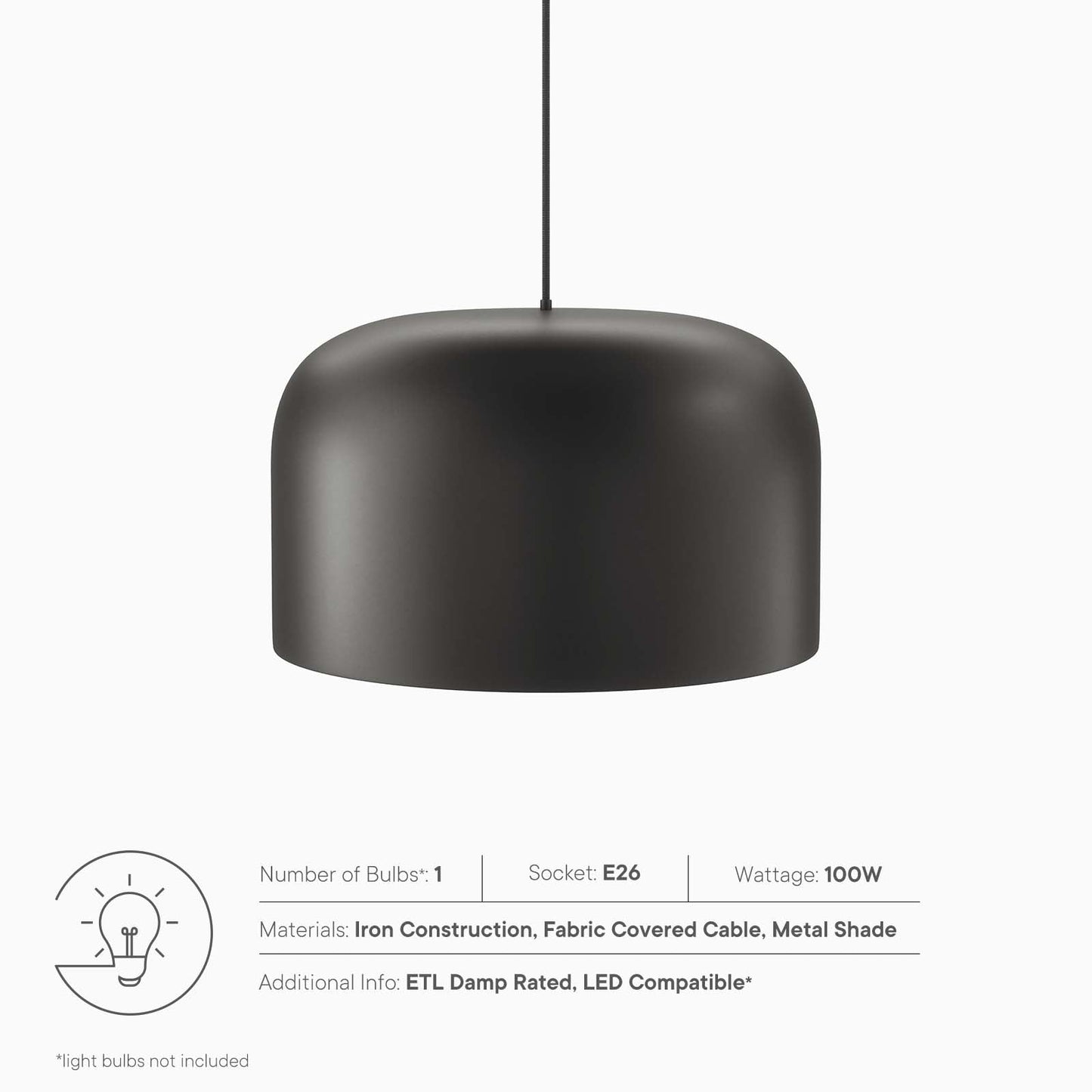 Avenue 1-Light Pendant Light By Modway - EEI-5665 | Pendant Lamps - 7