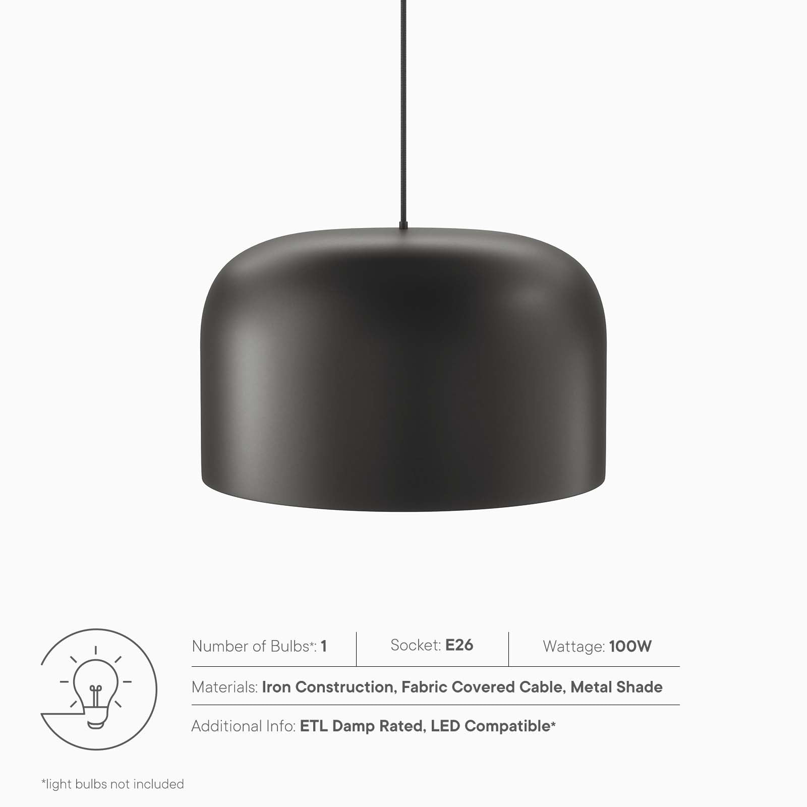 Avenue 1-Light Pendant Light By Modway - EEI-5665 | Pendant Lamps - 7