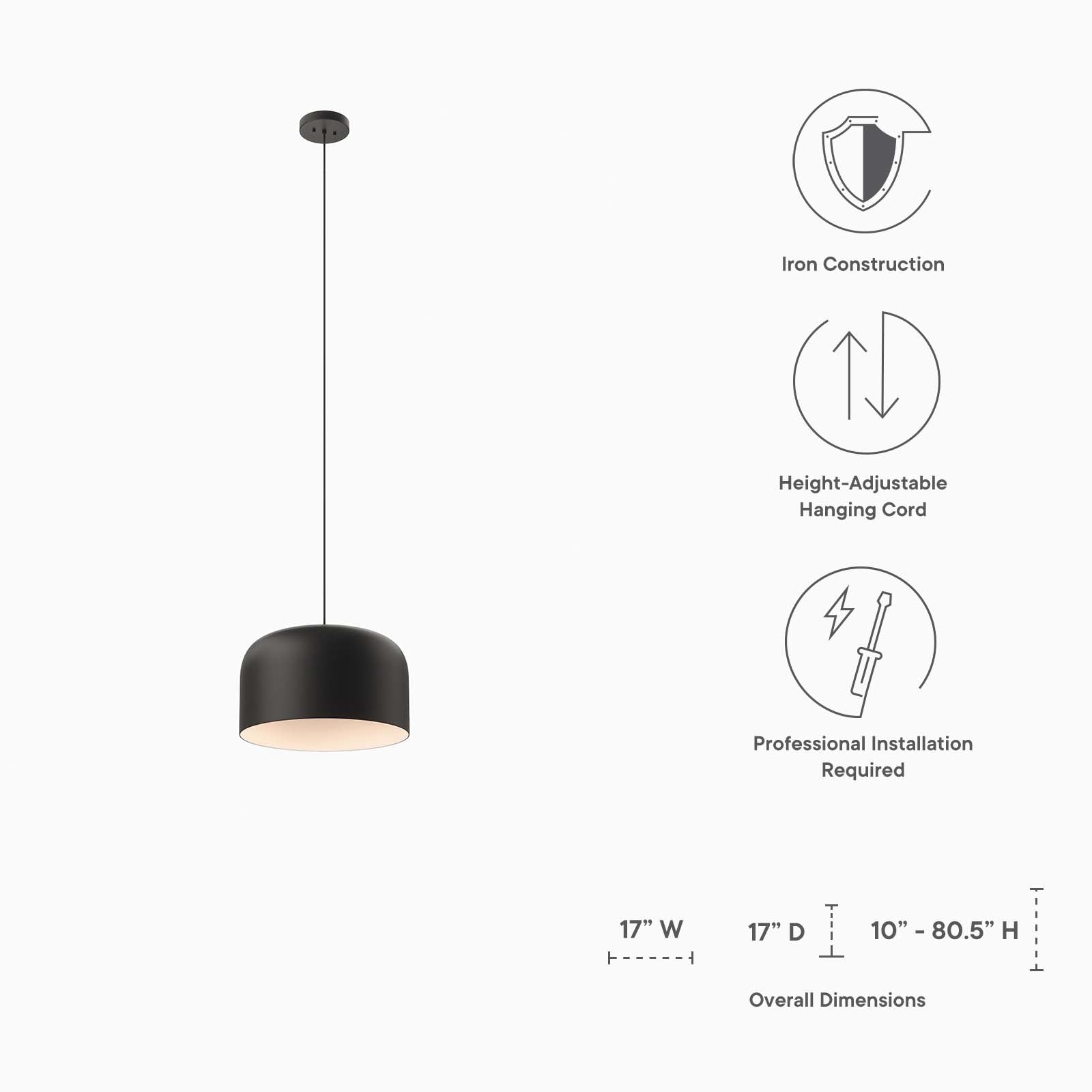 Avenue 1-Light Pendant Light By Modway - EEI-5665 | Pendant Lamps - 8