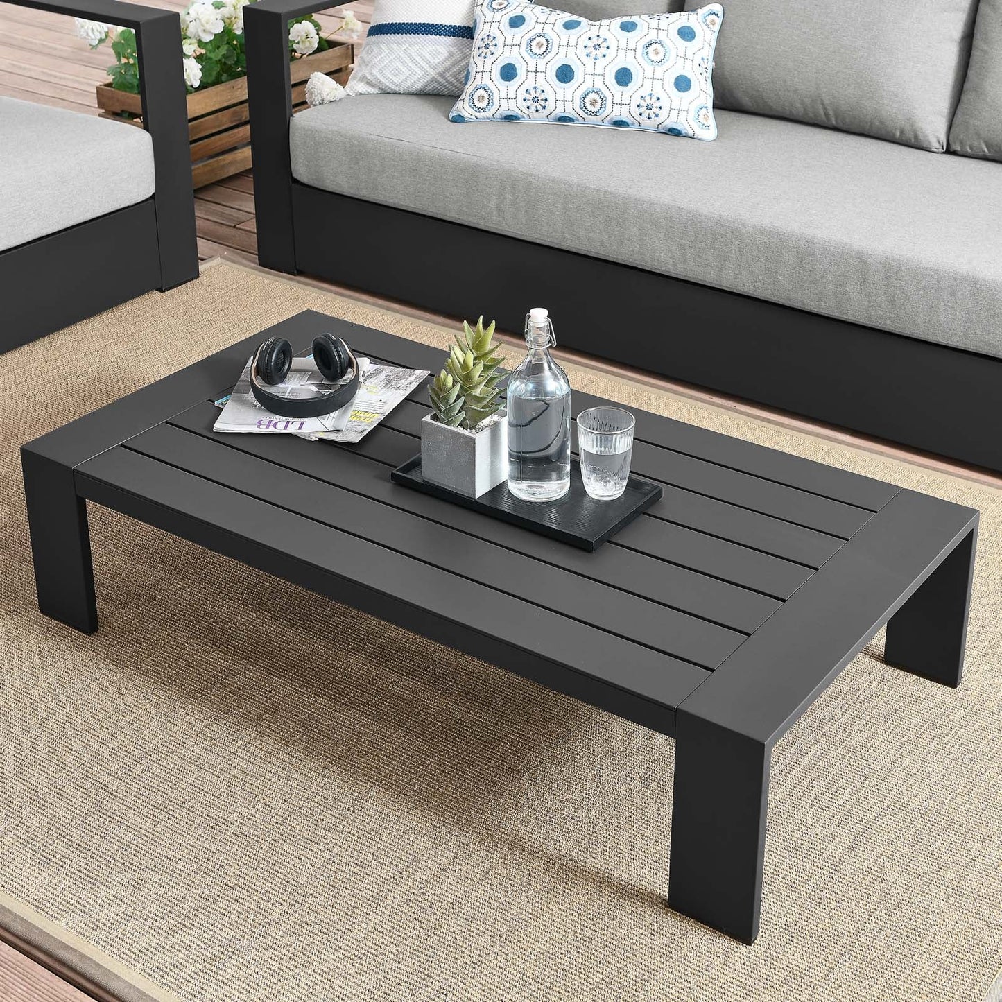 Tahoe Outdoor Patio Powder-Coated Aluminum Coffee Table By Modway | Outdoor Tables | Modishstore