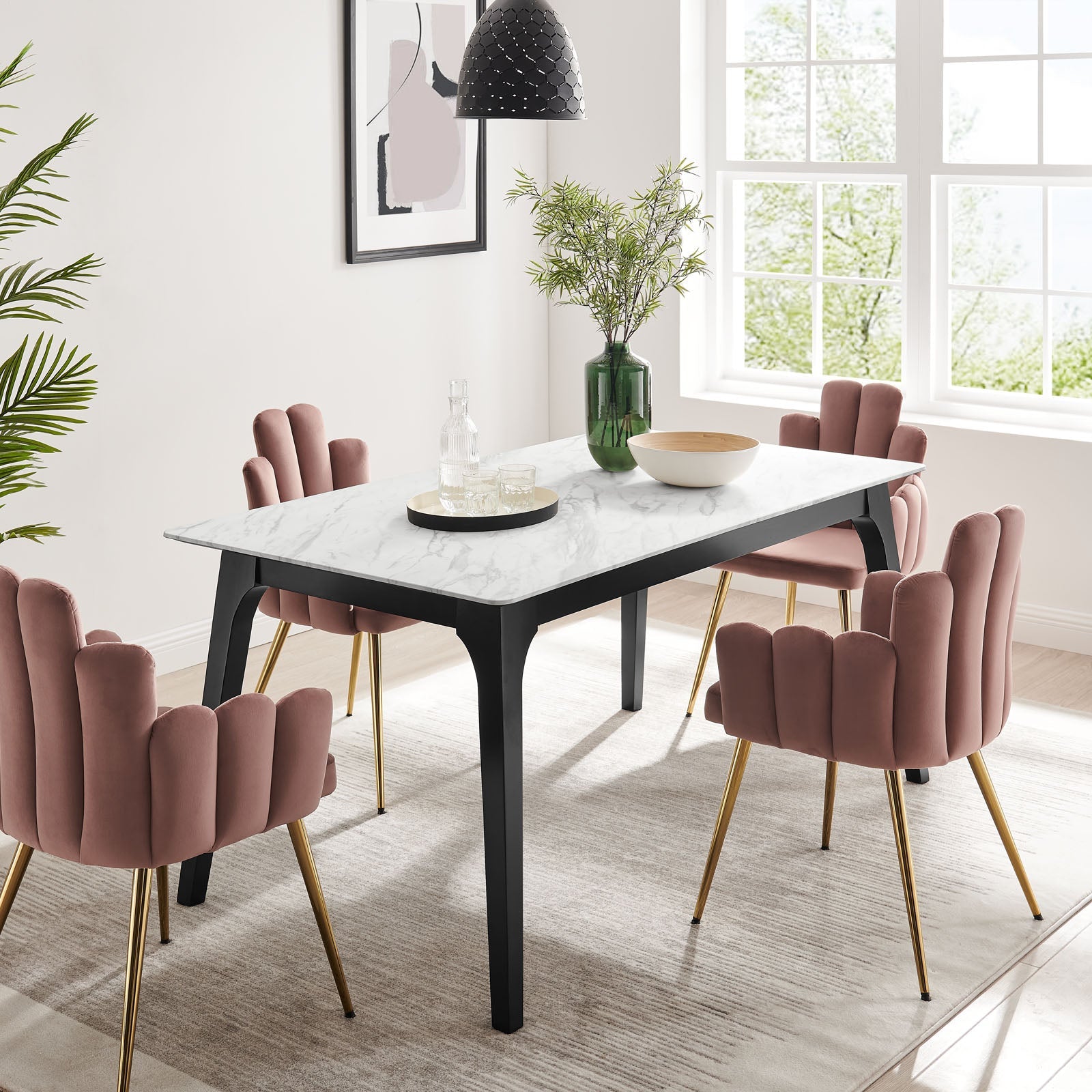 Modway Juxtapose 63" Rectangular Performance Artificial Marble Dining Table | Dining Tables | Modishstore