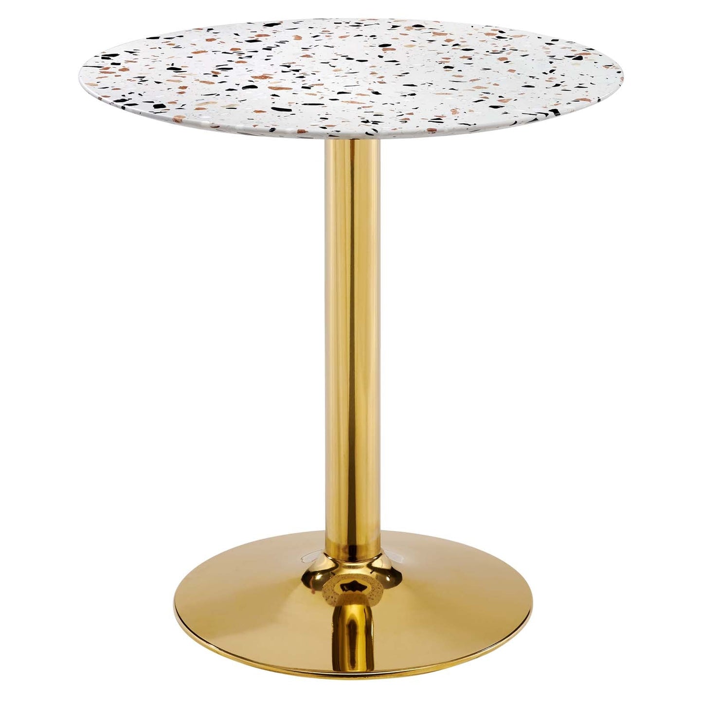 Verne 28" Round Terrazzo Dining Table By Modway - EEI-5701-GLD-WHI | Dining Tables |  Modishstore - 2