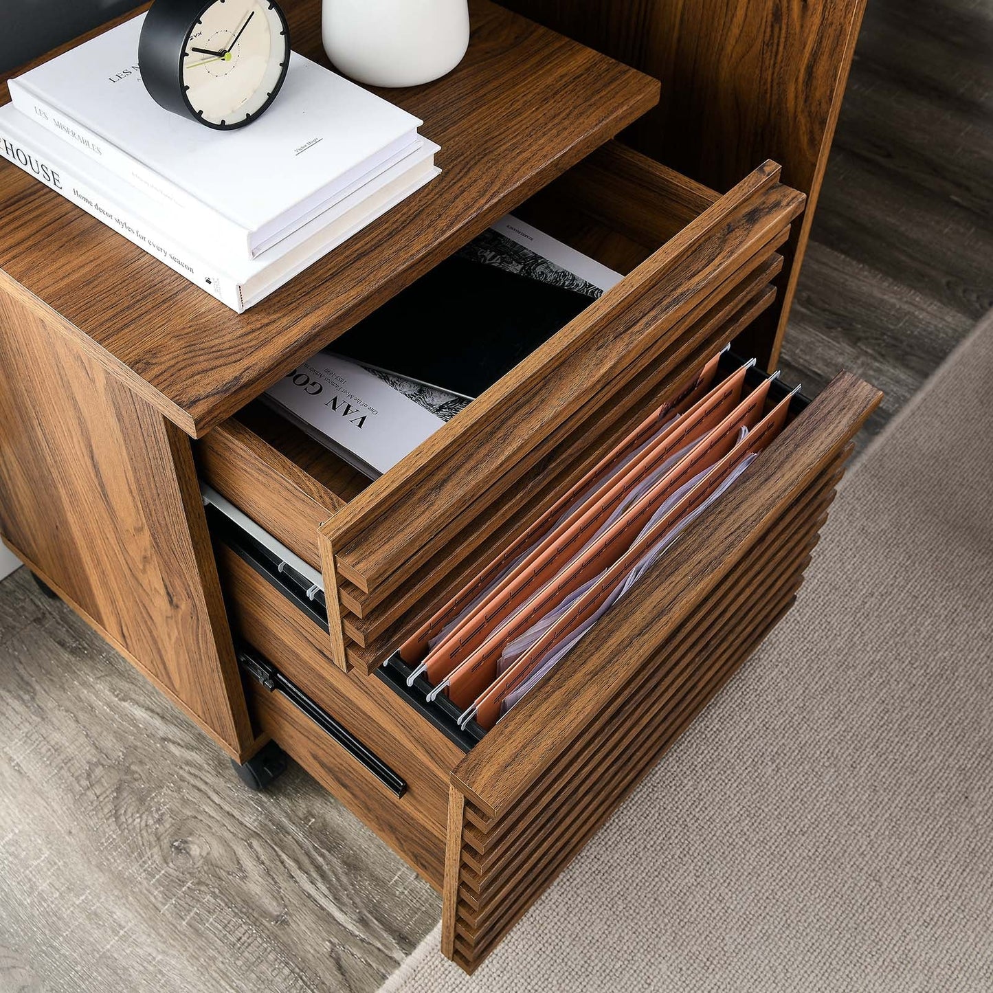 Render Wood File Cabinet By Modway - EEI-5704-WAL | Cabinets |  Modishstore - 2
