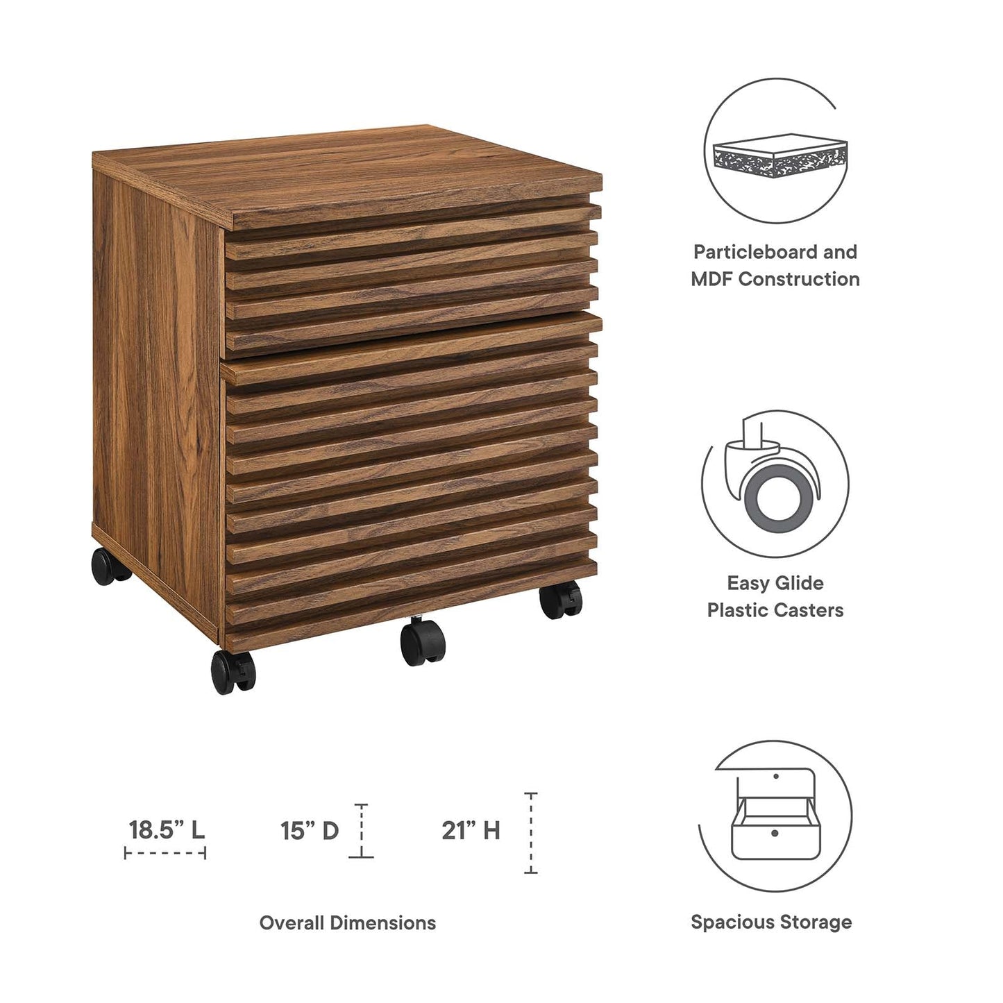 Render Wood File Cabinet By Modway - EEI-5704-WAL | Cabinets |  Modishstore - 8