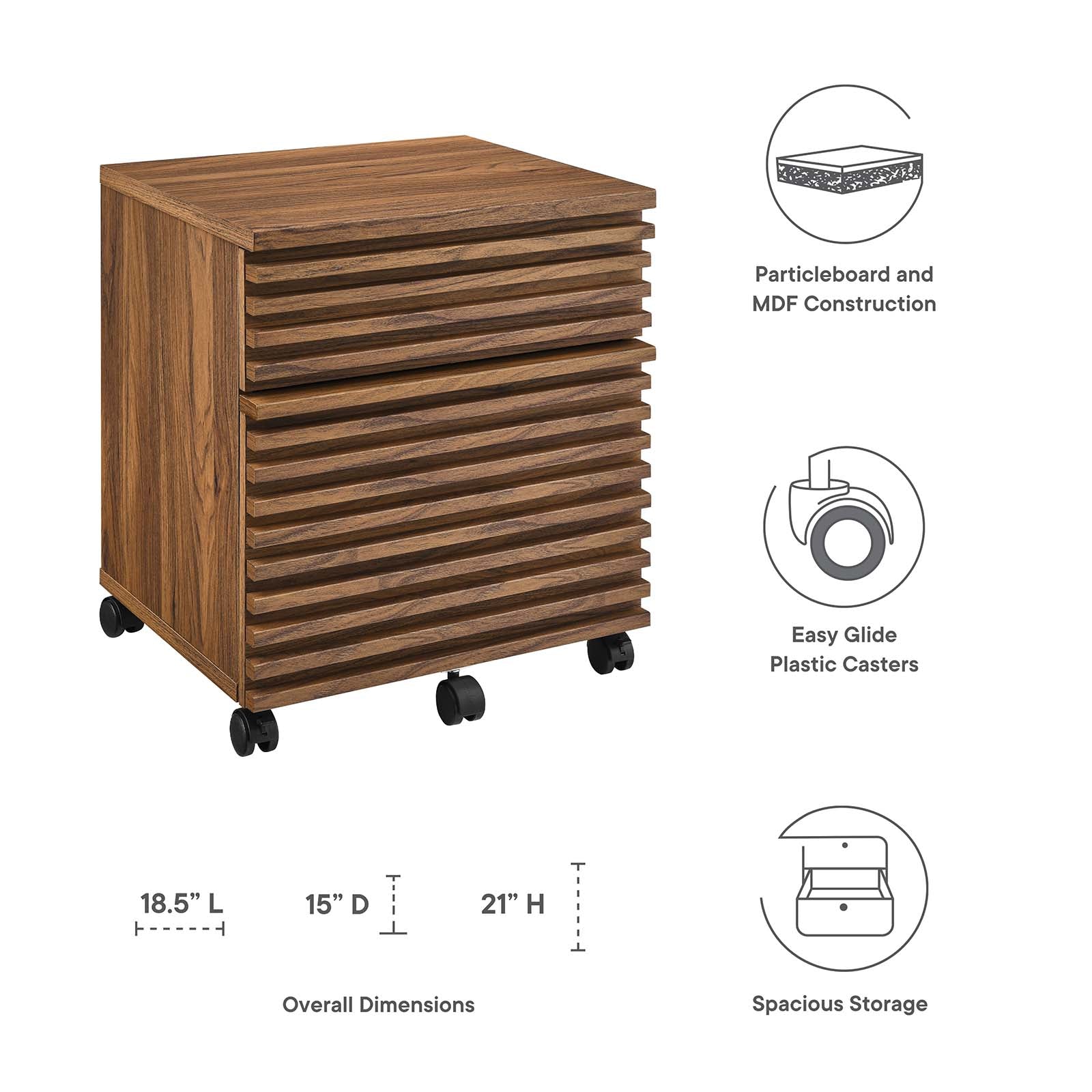 Render Wood File Cabinet By Modway - EEI-5704-WAL | Cabinets |  Modishstore - 8