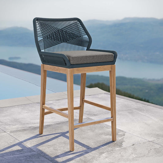 Wellspring Outdoor Patio Teak Wood Bar Stool By Modway - EEI-5746 | Bar Stools | Modishstore