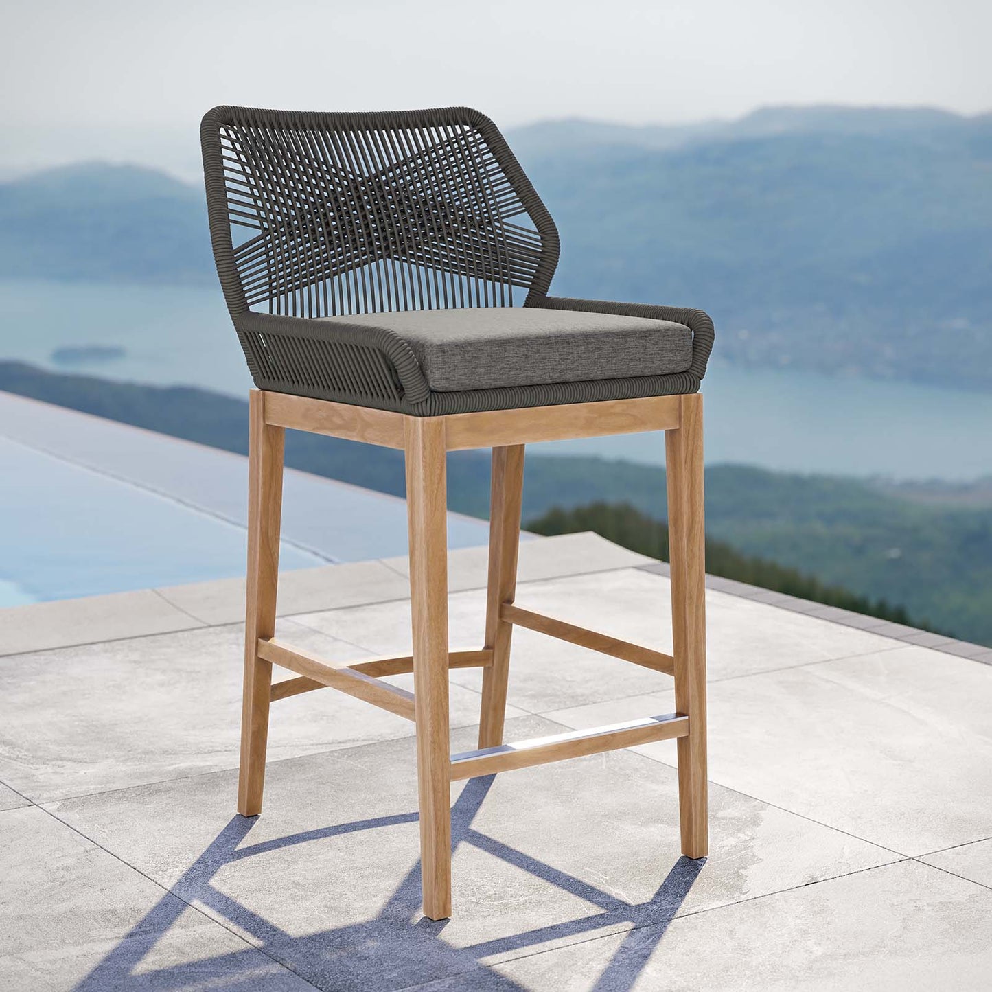 Wellspring Outdoor Patio Teak Wood Bar Stool By Modway - EEI-5746 | Bar Stools | Modishstore - 14