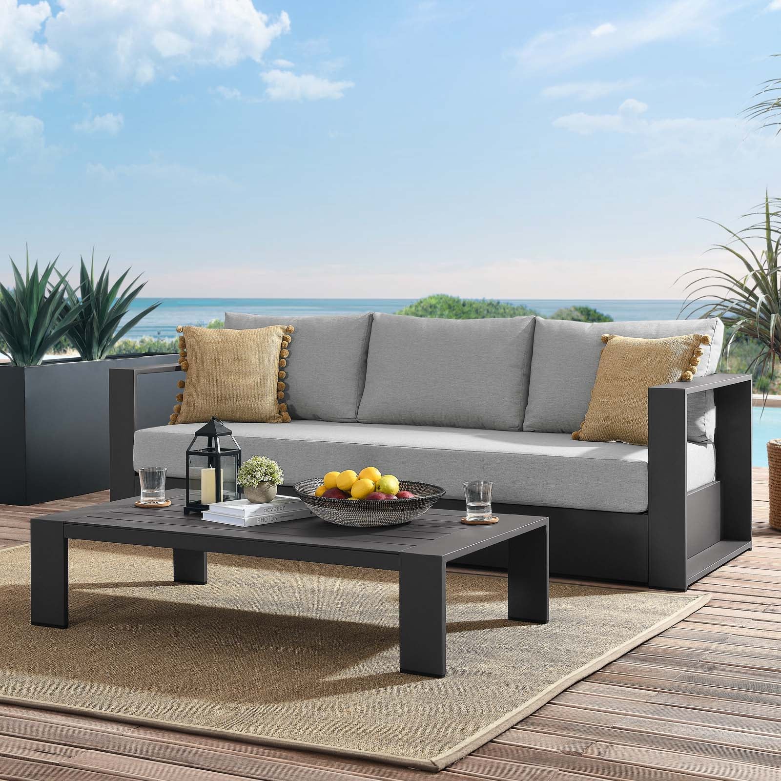 Tahoe Outdoor Patio Powder-Coated Aluminum 2-Piece Set By Modway | Outdoor Sofas, Loveseats & Sectionals | Modishstore - 13