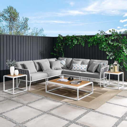 Stance 8 Piece Outdoor Patio Aluminum Outdoor Patio Aluminum Sectional Sofa Set By Modway | Outdoor Sofas, Loveseats & Sectionals | Modishstore