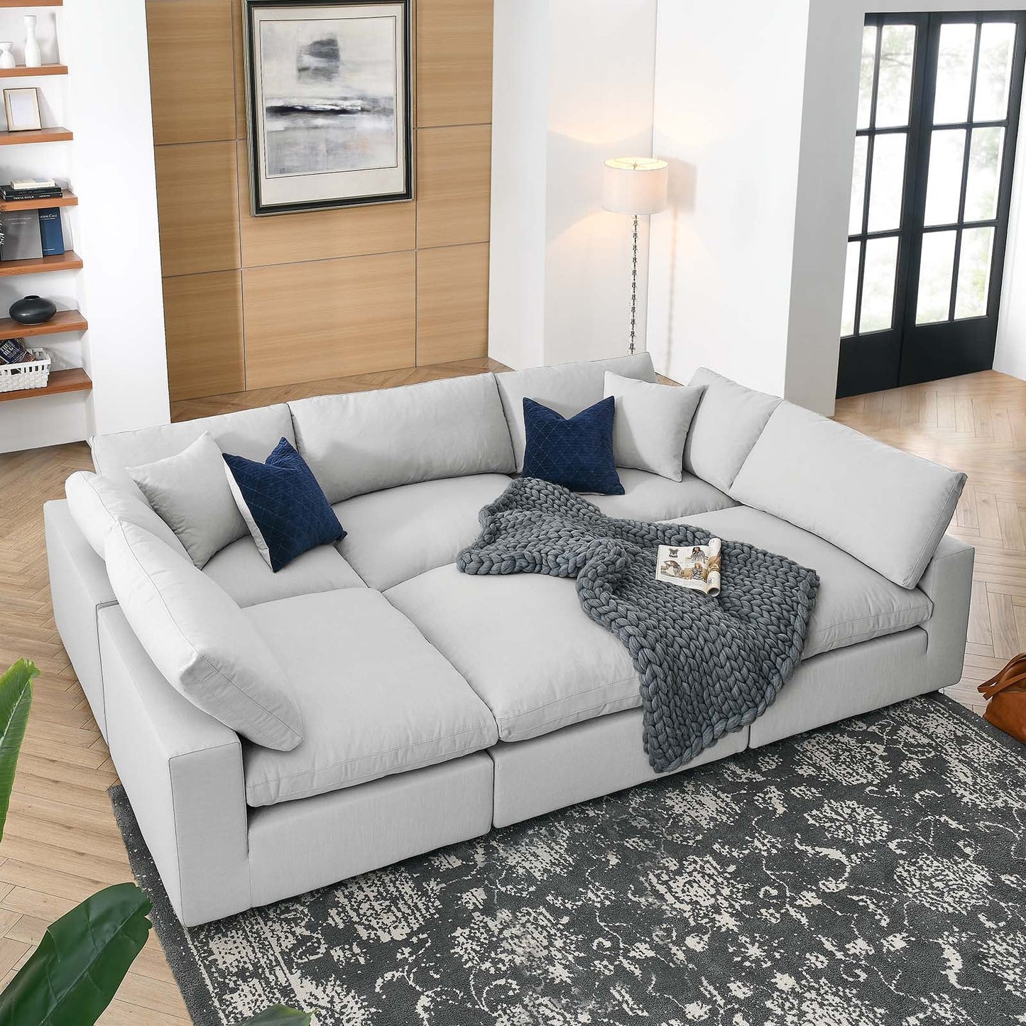 Commix Down Filled Overstuffed 6-Piece Sectional Sofa By Modway - EEI-5761-AZU | Sofas |  Modishstore - 63