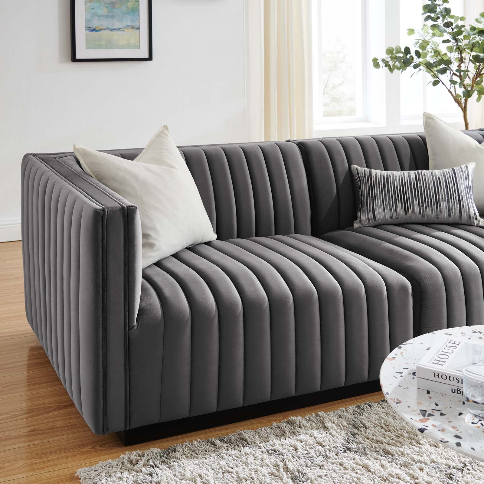 Conjure Channel Tufted Performance Velvet Loveseat By Modway - EEI-5764 | Loveseats - 22