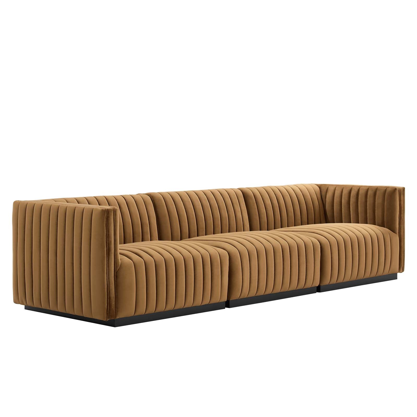 Conjure Channel Tufted Performance Velvet Sofa By Modway - EEI-5765 | Sofas - 2