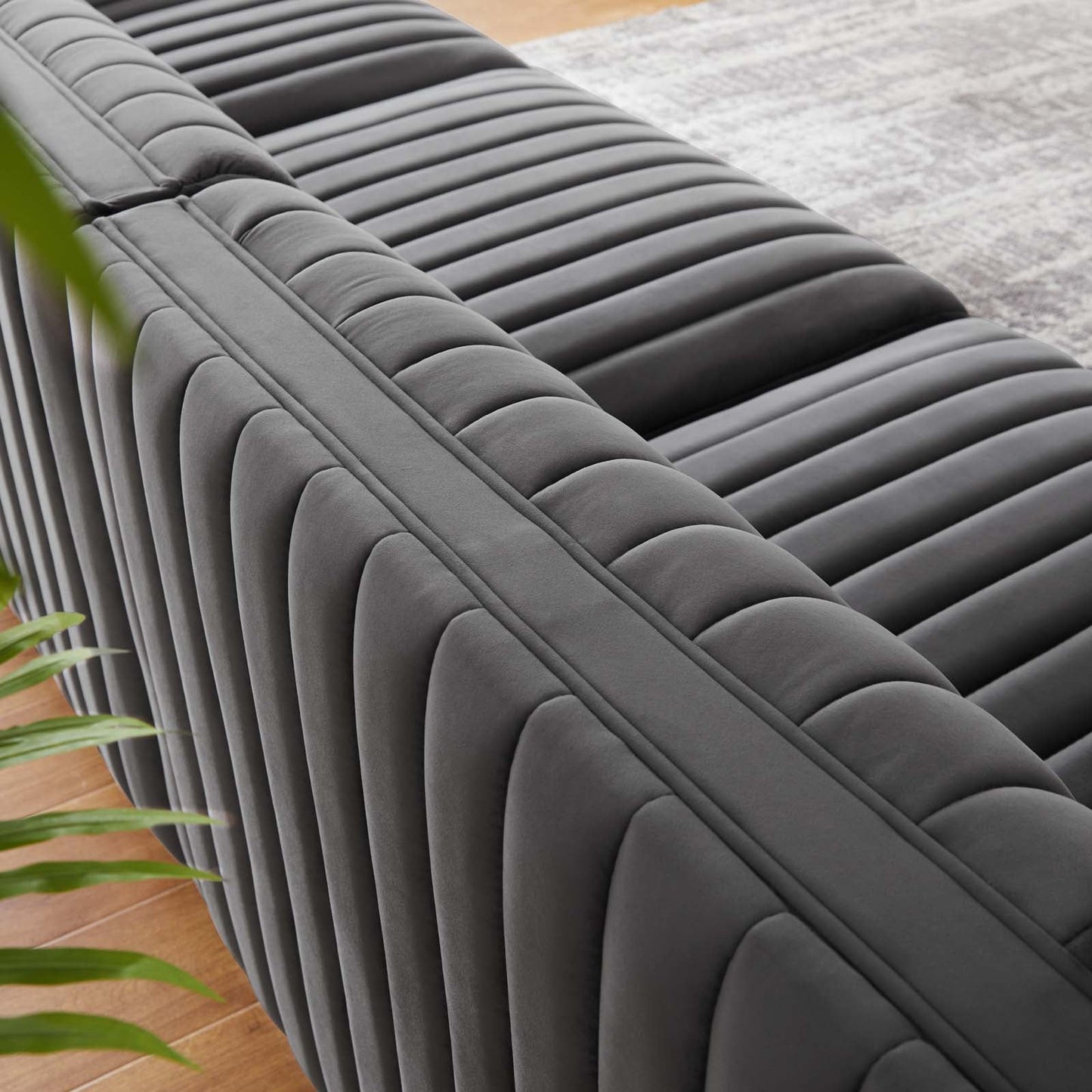 Conjure Channel Tufted Performance Velvet Sofa By Modway - EEI-5765 | Sofas - 31