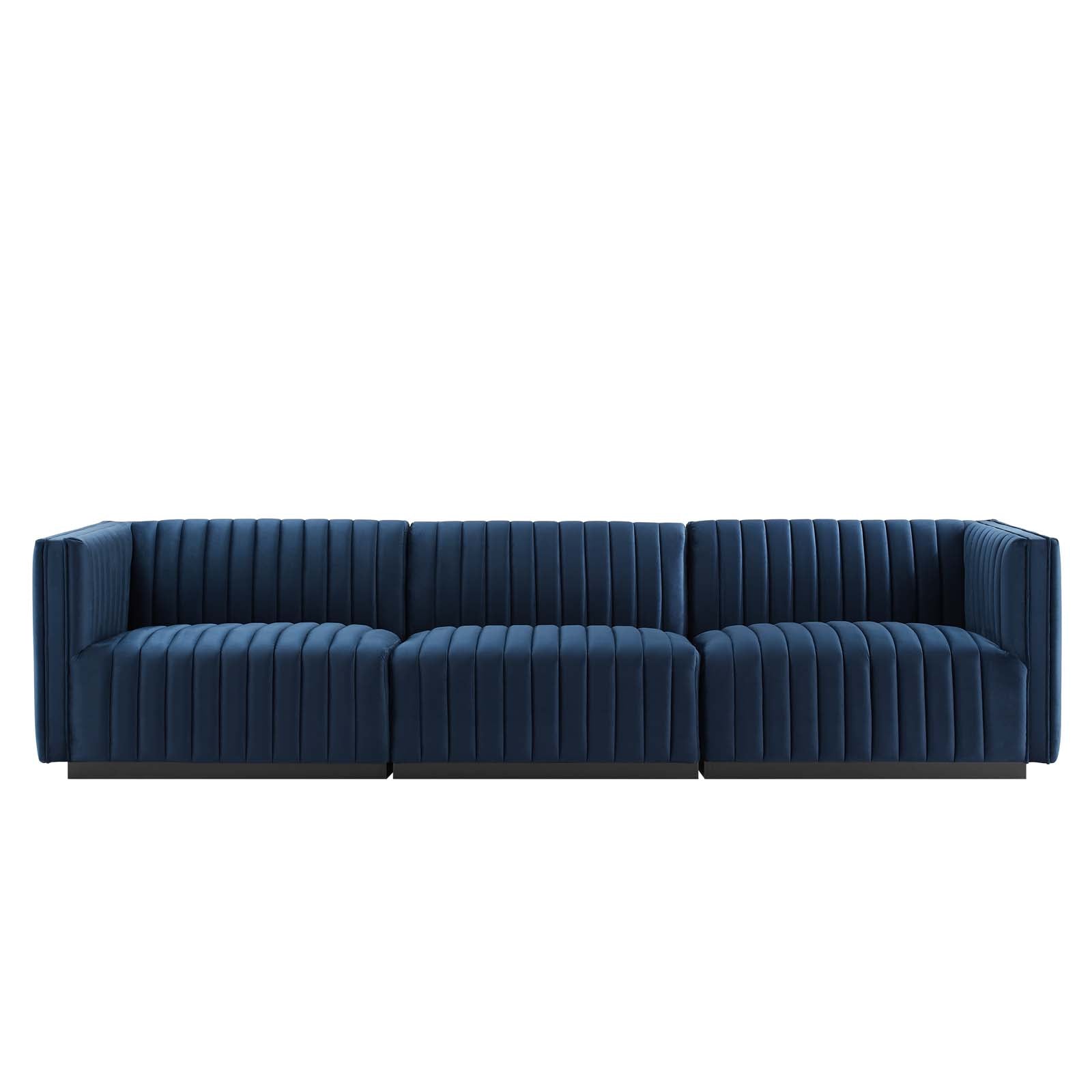 Conjure Channel Tufted Performance Velvet Sofa By Modway - EEI-5765 | Sofas - 46