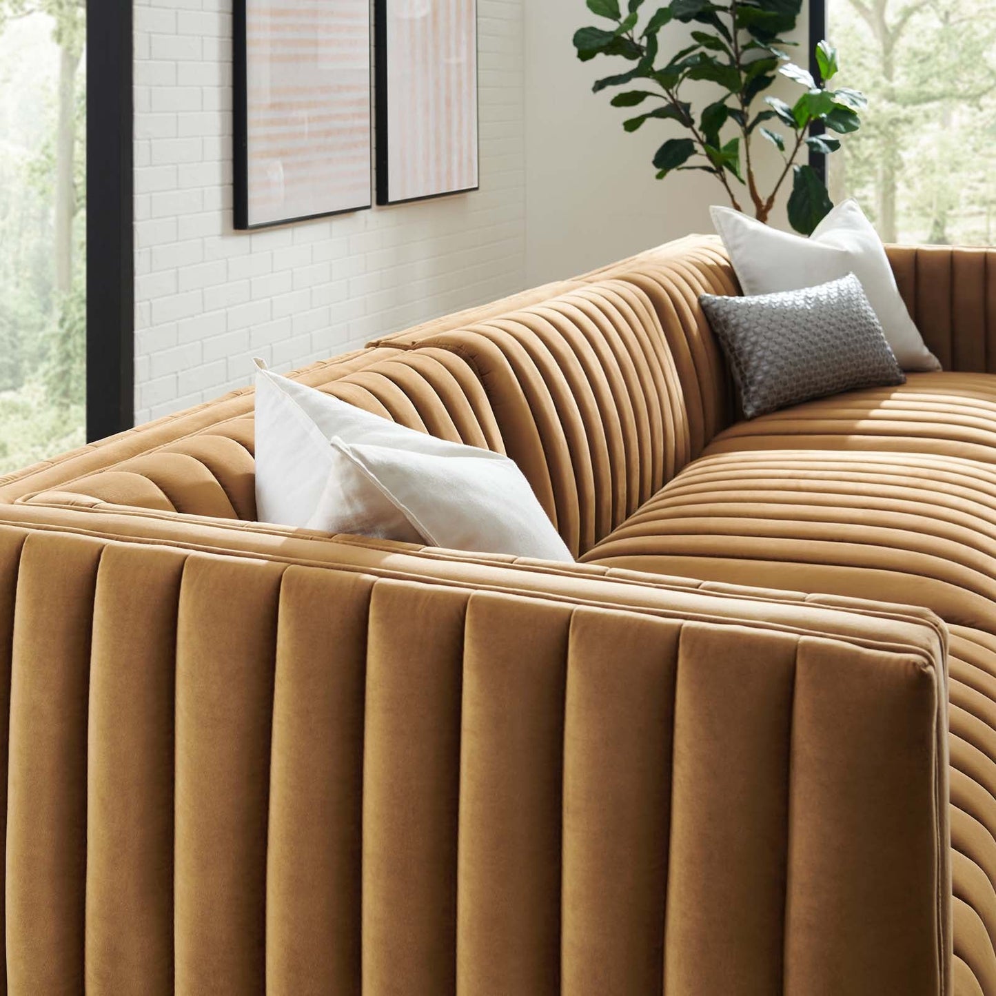 Conjure Channel Tufted Performance Velvet 4-Piece Sectional By Modway - EEI-5766 | Sectional - 9