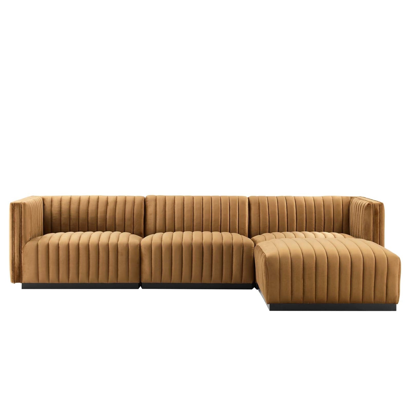 Conjure Channel Tufted Performance Velvet 4-Piece Sectional By Modway - EEI-5766 | Sectional - 10