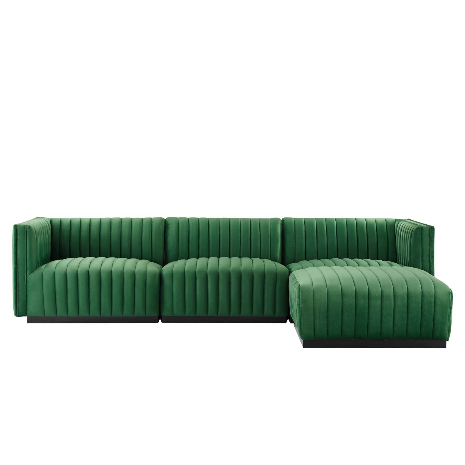 Conjure Channel Tufted Performance Velvet 4-Piece Sectional By Modway - EEI-5766 | Sectional - 26