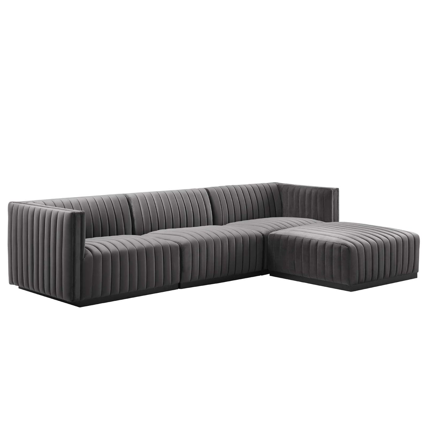 Conjure Channel Tufted Performance Velvet 4-Piece Sectional By Modway - EEI-5766 | Sectional - 33