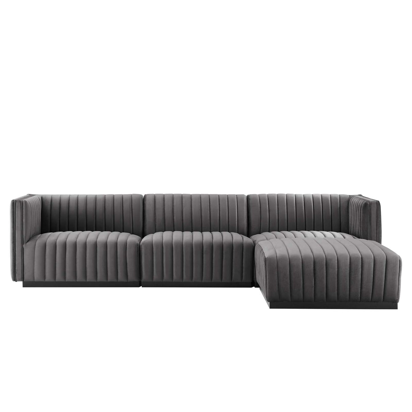 Conjure Channel Tufted Performance Velvet 4-Piece Sectional By Modway - EEI-5766 | Sectional - 42