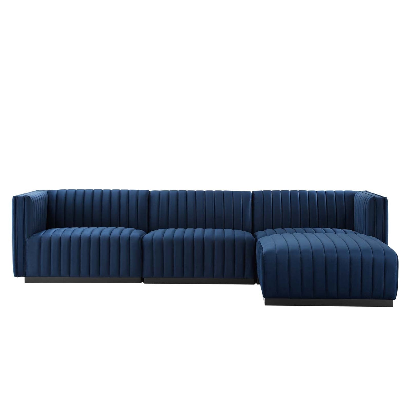 Conjure Channel Tufted Performance Velvet 4-Piece Sectional By Modway - EEI-5766 | Sectional - 58