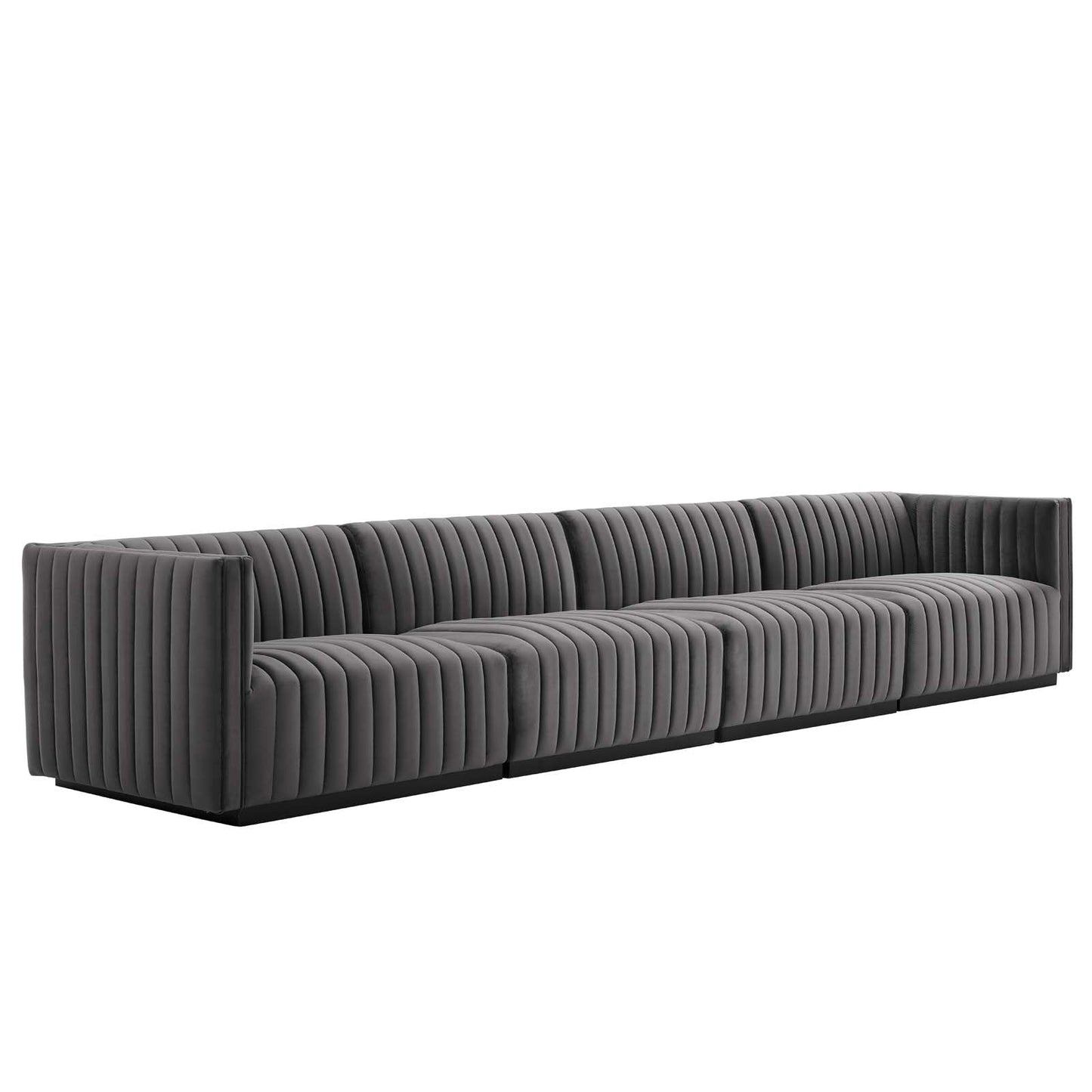 Conjure Channel Tufted Performance Velvet 4-Piece Sofa By Modway - EEI-5767 | Sofa Set - 27