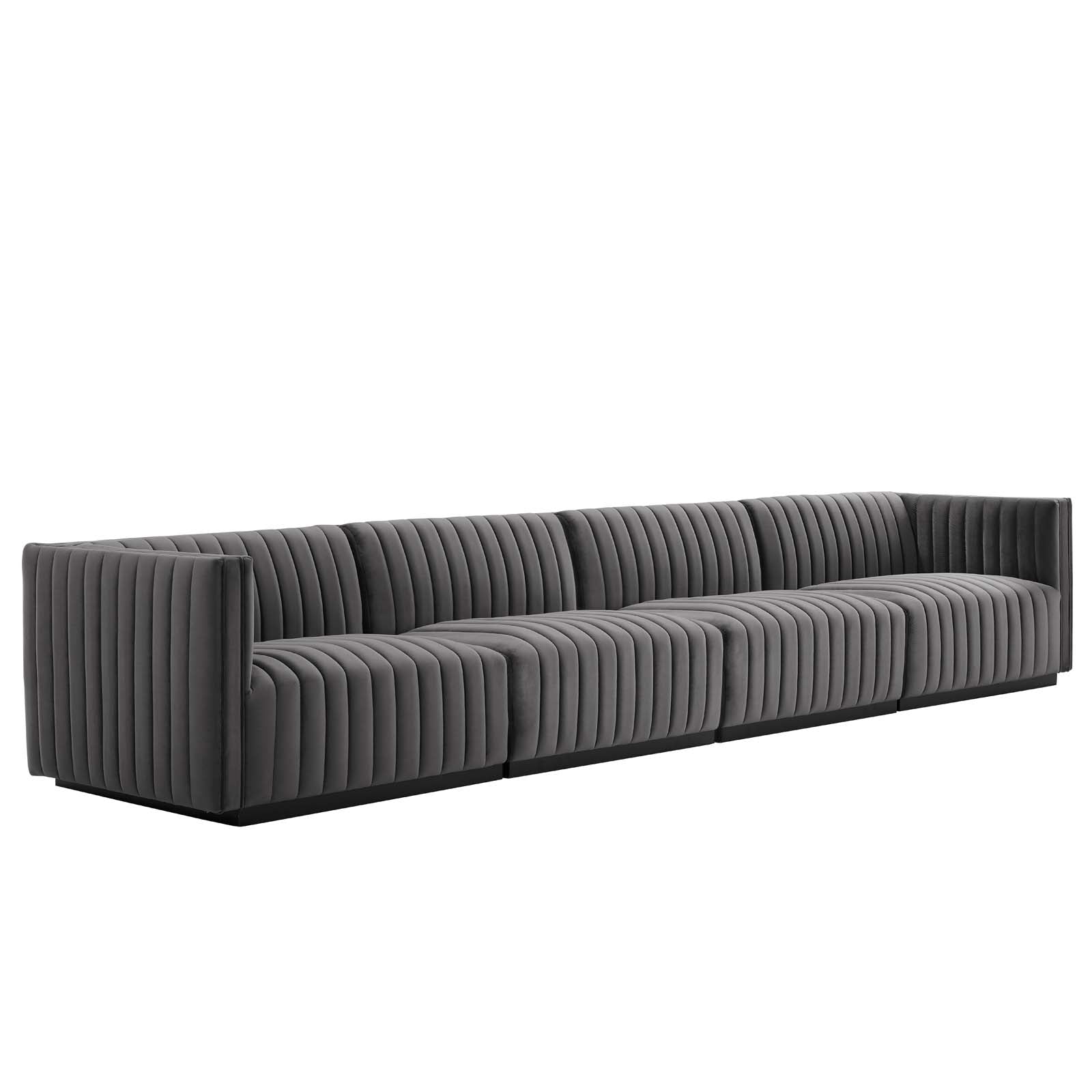 Conjure Channel Tufted Performance Velvet 4-Piece Sofa By Modway - EEI-5767 | Sofa Set - 27