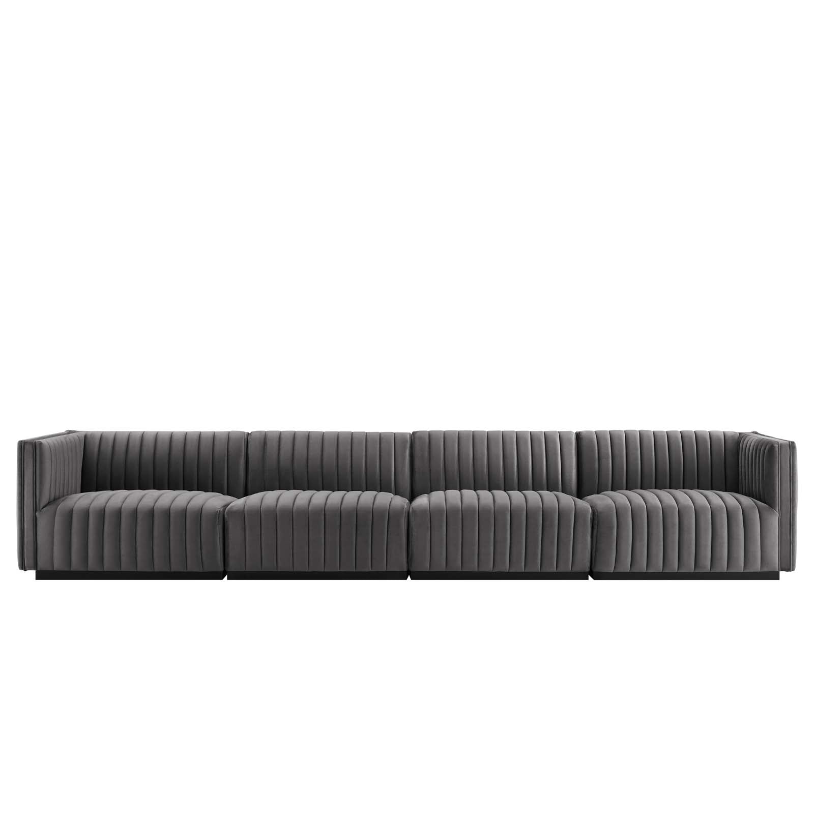 Conjure Channel Tufted Performance Velvet 4-Piece Sofa By Modway - EEI-5767 | Sofa Set - 33