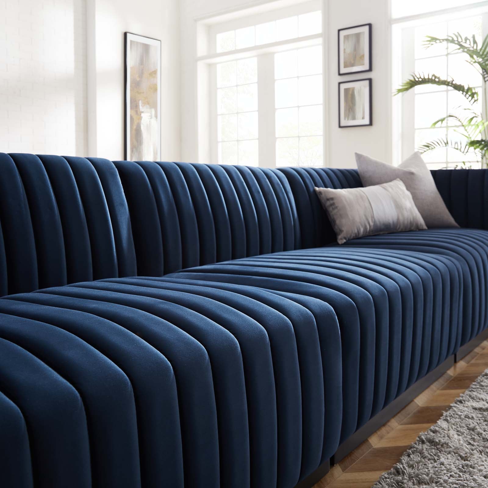 Conjure Channel Tufted Performance Velvet 4-Piece Sofa By Modway - EEI-5767 | Sofa Set - 44