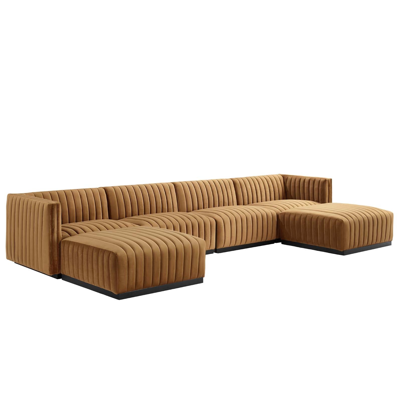 Conjure Channel Tufted Performance Velvet 6-Piece Sectional By Modway - EEI-5768 | Sofa Set - 2