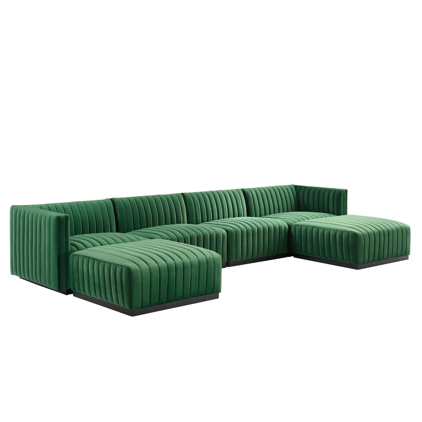 Conjure Channel Tufted Performance Velvet 6-Piece Sectional By Modway - EEI-5768 | Sofa Set - 17