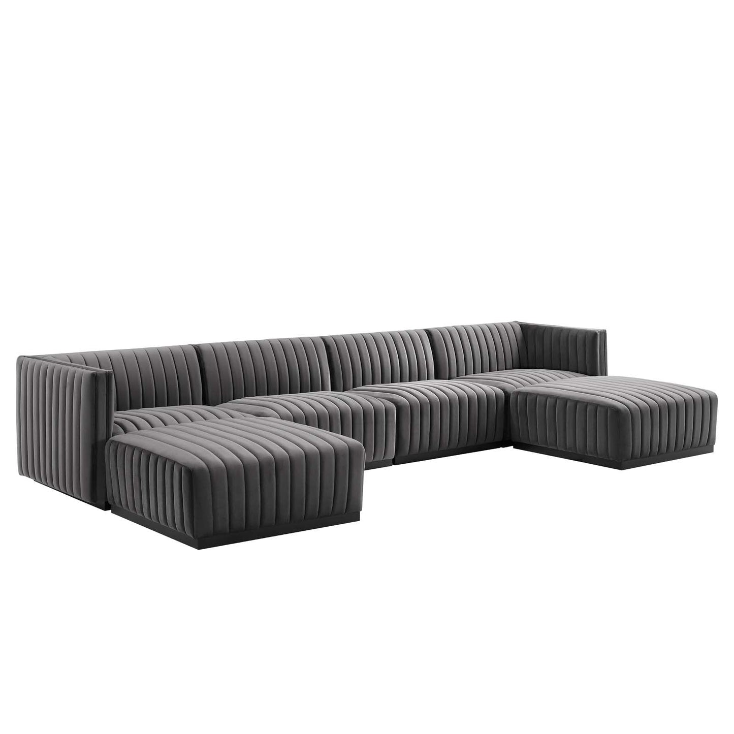 Conjure Channel Tufted Performance Velvet 6-Piece Sectional By Modway - EEI-5768 | Sofa Set - 33