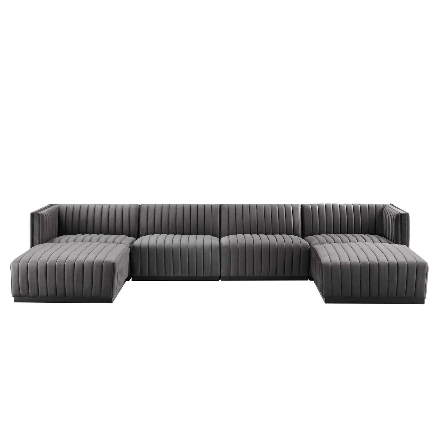 Conjure Channel Tufted Performance Velvet 6-Piece Sectional By Modway - EEI-5768 | Sofa Set - 42