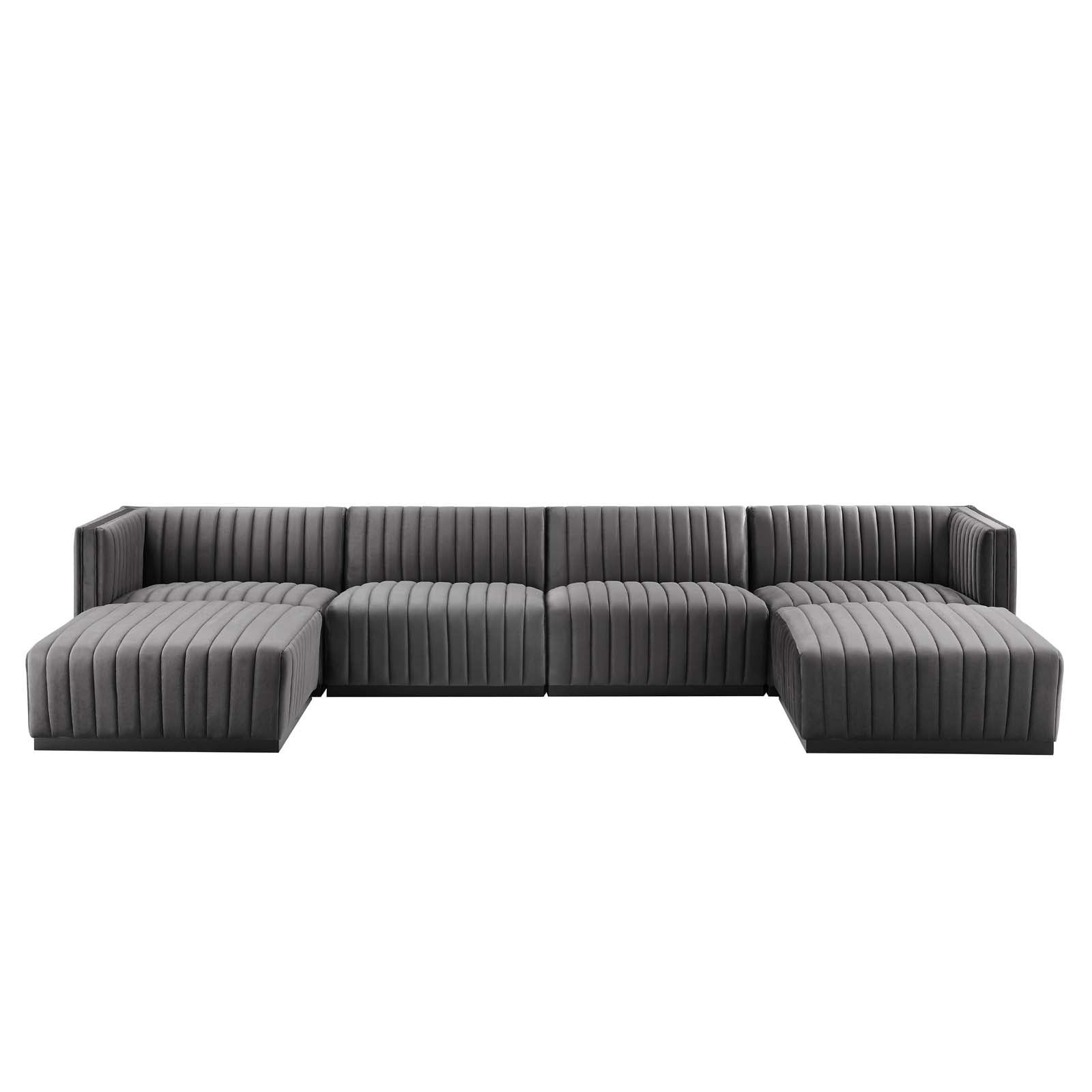 Conjure Channel Tufted Performance Velvet 6-Piece Sectional By Modway - EEI-5768 | Sofa Set - 42