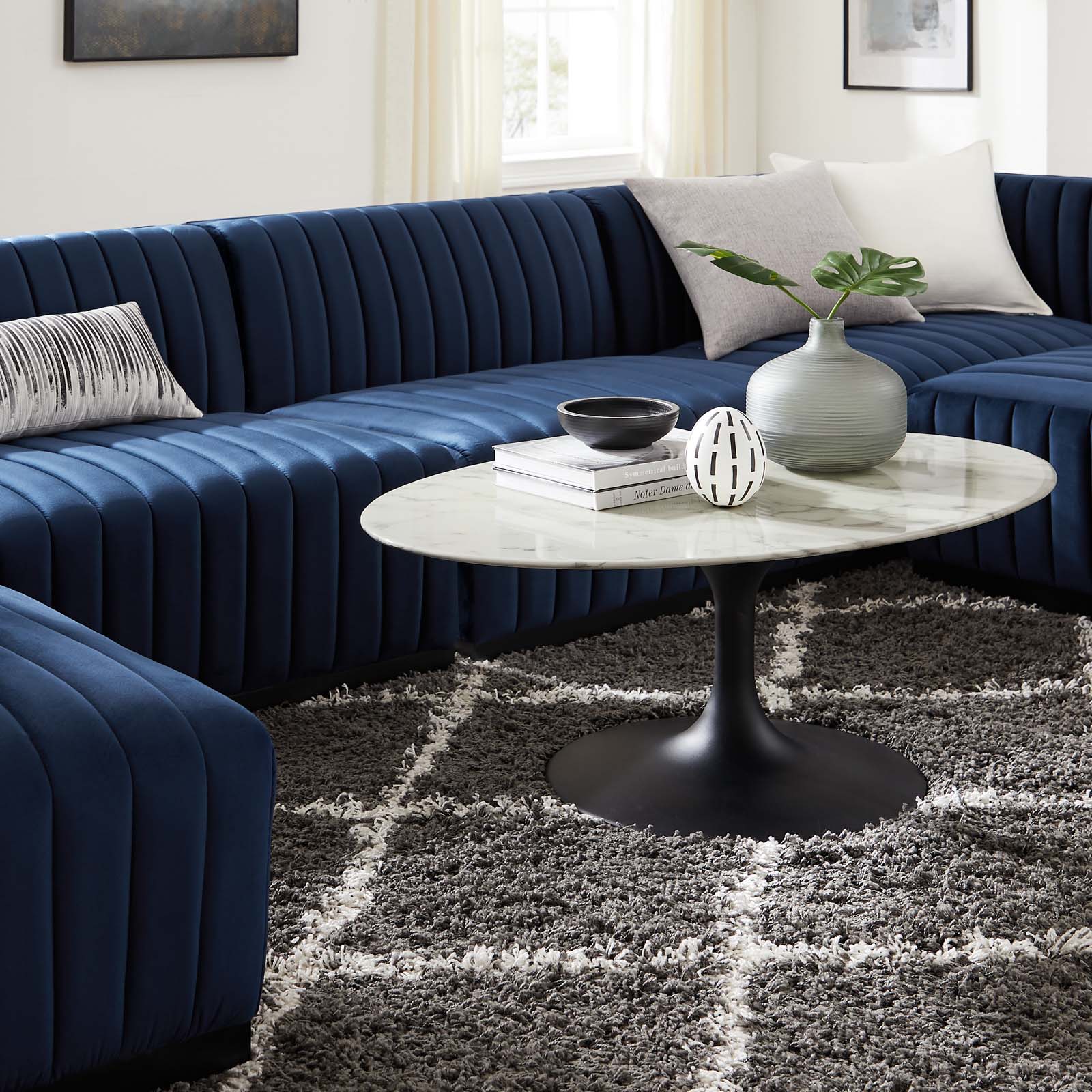 Conjure Channel Tufted Performance Velvet 6-Piece Sectional By Modway - EEI-5768 | Sofa Set - 56