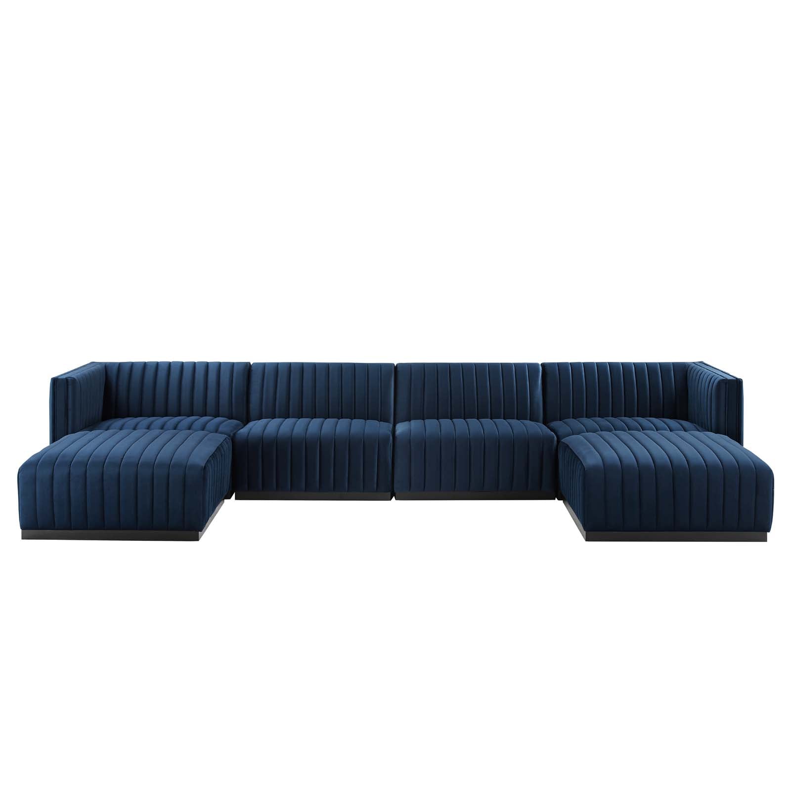 Conjure Channel Tufted Performance Velvet 6-Piece Sectional By Modway - EEI-5768 | Sofa Set - 58