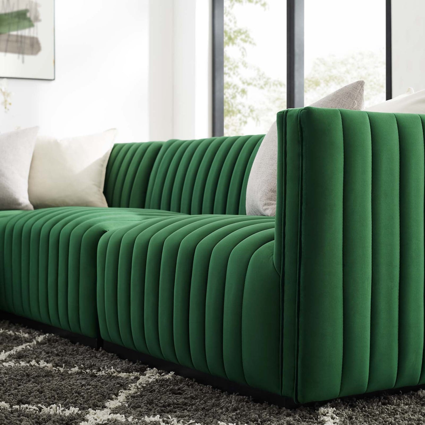 Conjure Channel Tufted Performance Velvet 4-Piece Sectional By Modway - EEI-5769 | Sectional - 24