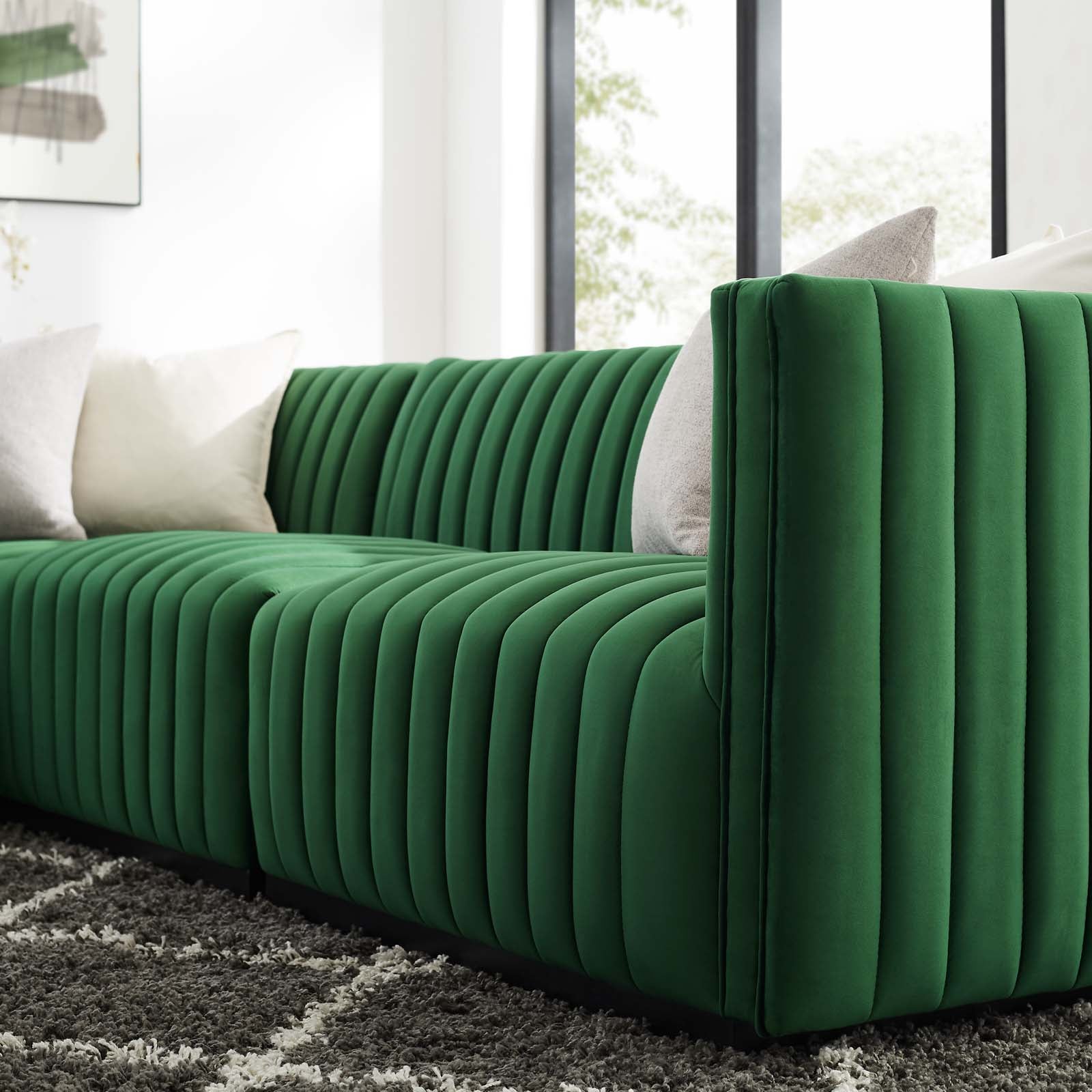 Conjure Channel Tufted Performance Velvet 4-Piece Sectional By Modway - EEI-5769 | Sectional - 24