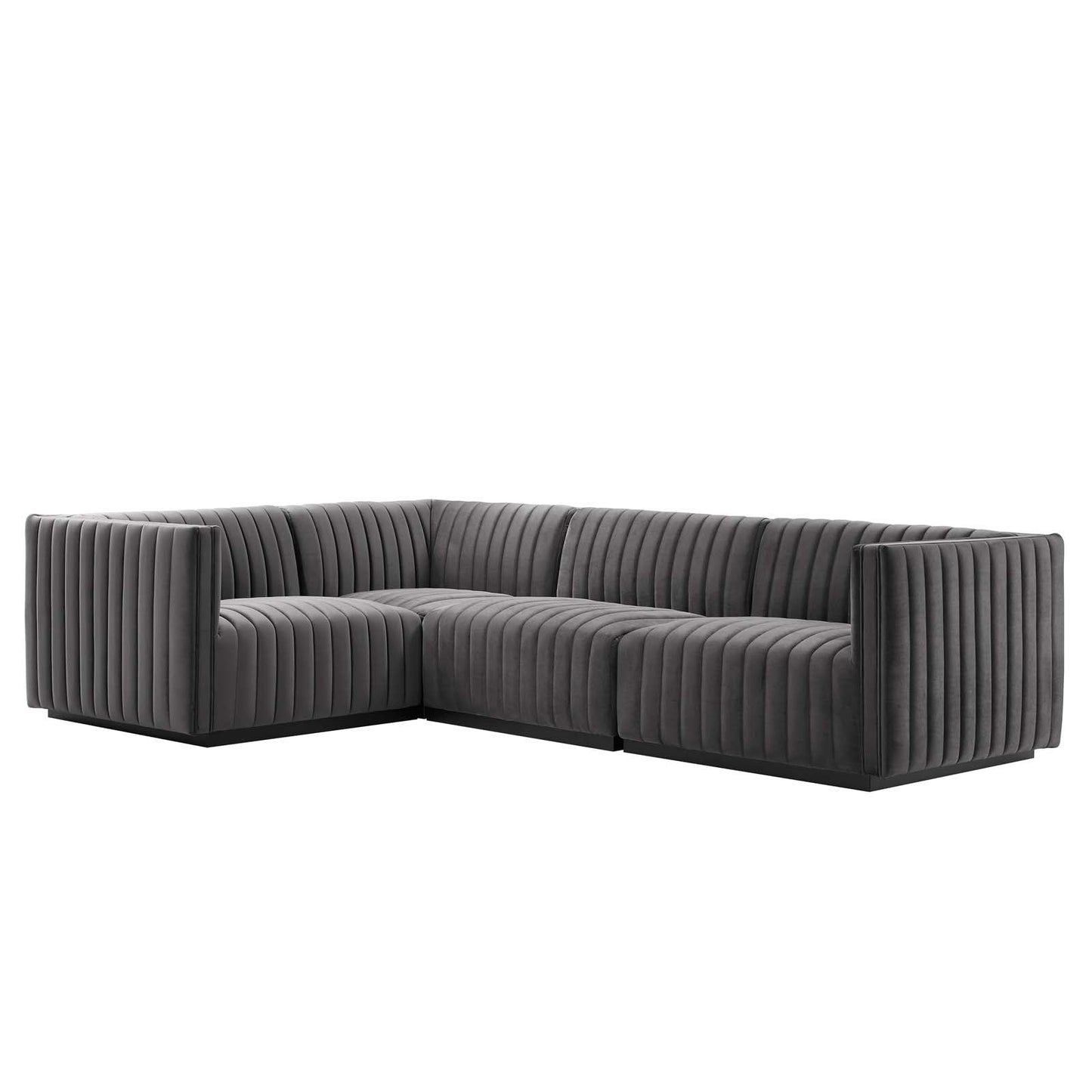 Conjure Channel Tufted Performance Velvet 4-Piece Sectional By Modway - EEI-5769 | Sectional - 33
