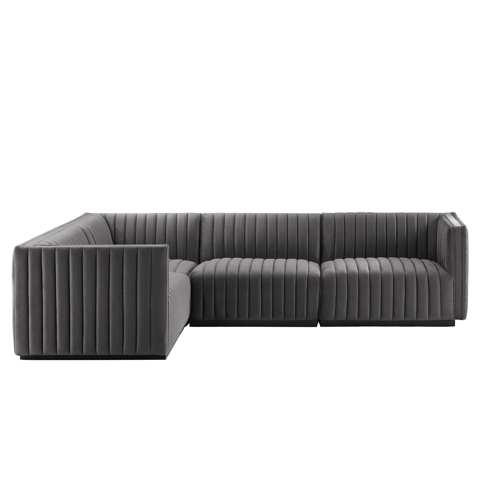 Conjure Channel Tufted Performance Velvet 4-Piece Sectional By Modway - EEI-5769 | Sectional - 42