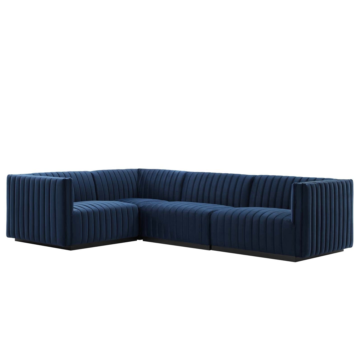 Conjure Channel Tufted Performance Velvet 4-Piece Sectional By Modway - EEI-5769 | Sectional - 49