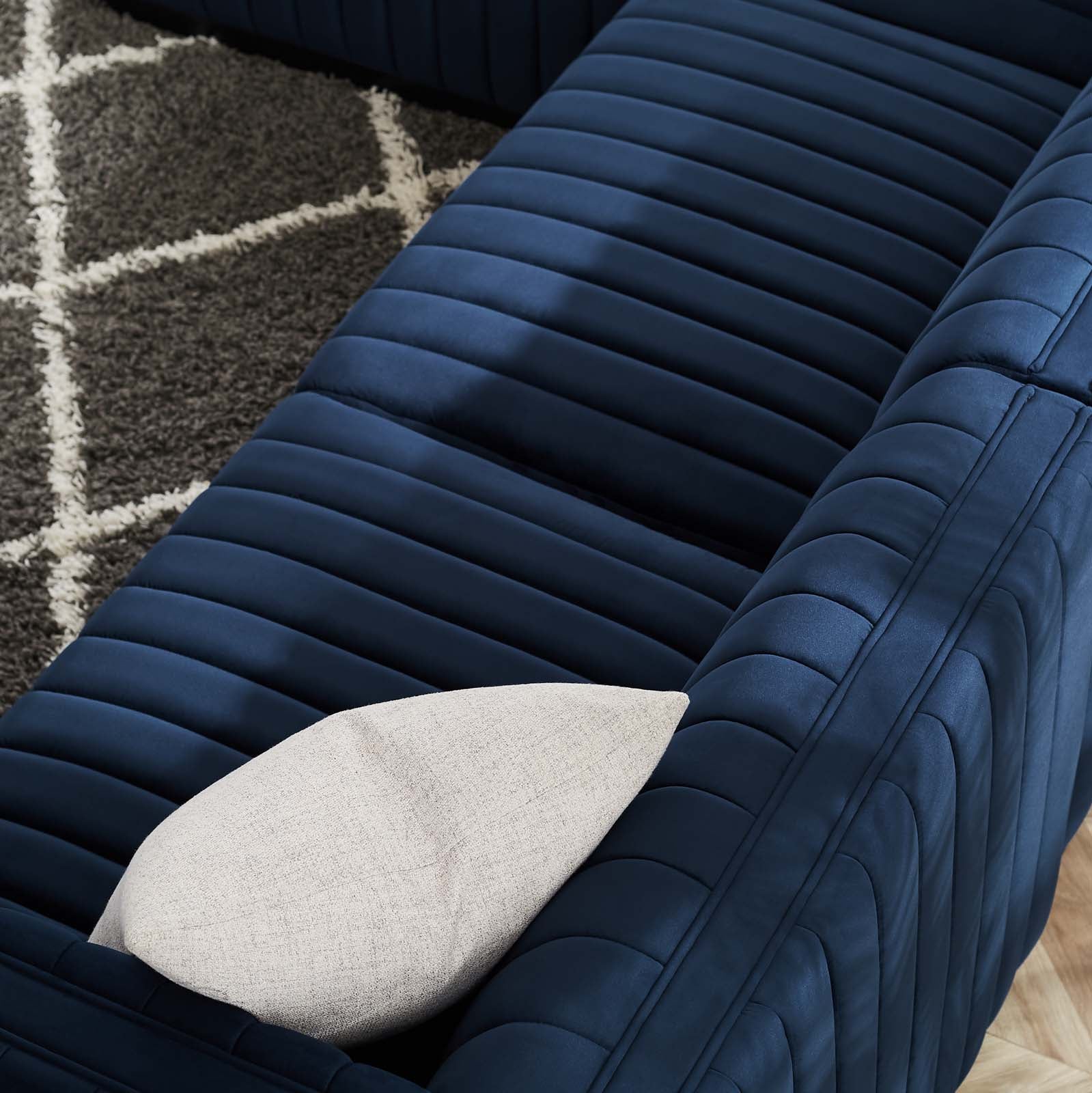 Conjure Channel Tufted Performance Velvet 4-Piece Sectional By Modway - EEI-5769 | Sectional - 56