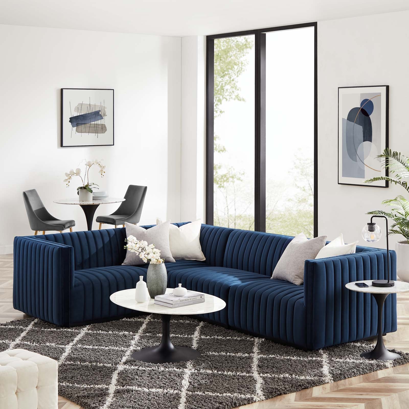Conjure Channel Tufted Performance Velvet 4-Piece Sectional By Modway - EEI-5769 | Sectional - 57
