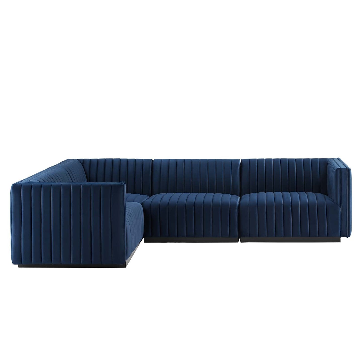 Conjure Channel Tufted Performance Velvet 4-Piece Sectional By Modway - EEI-5769 | Sectional - 58