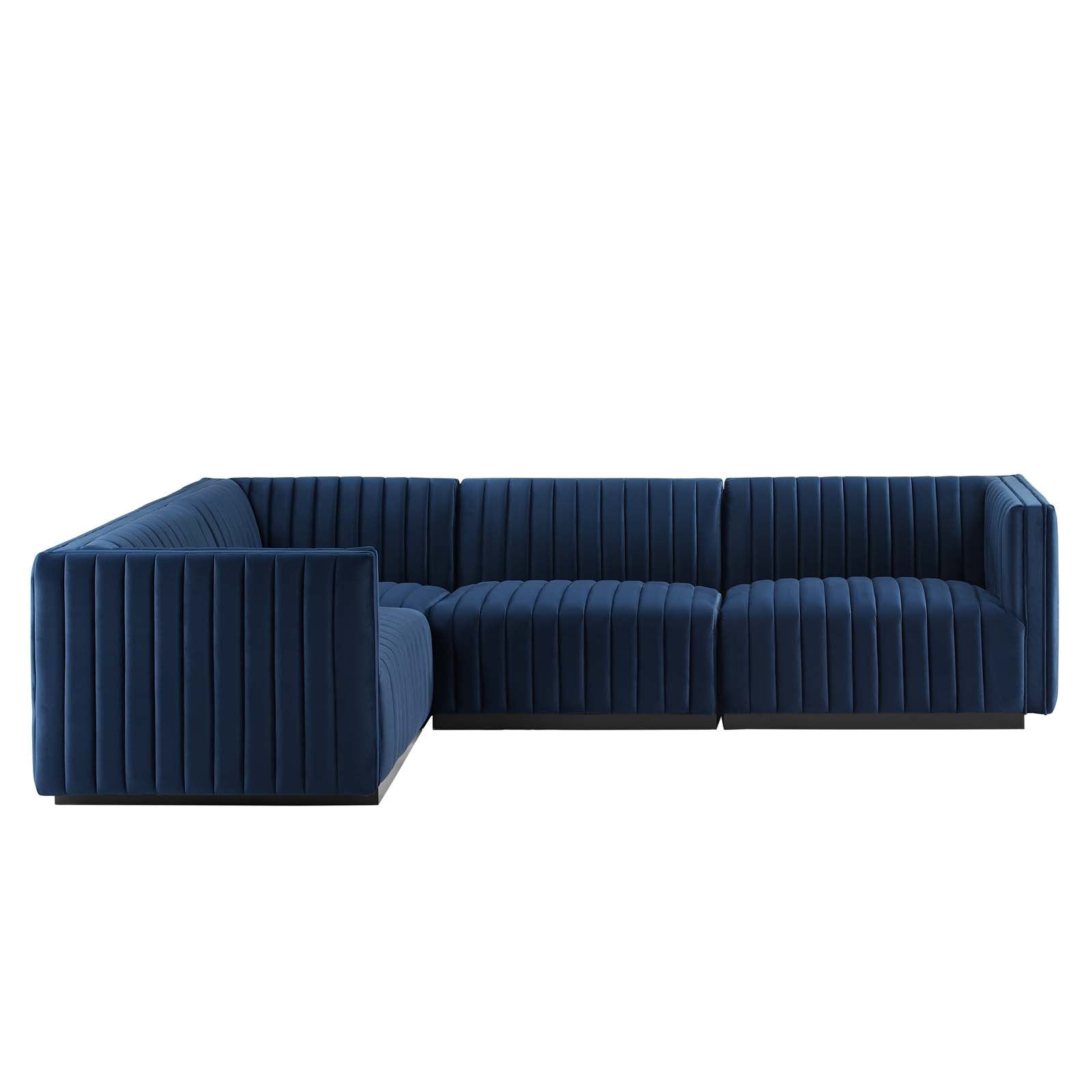 Conjure Channel Tufted Performance Velvet 4-Piece Sectional By Modway - EEI-5769 | Sectional - 58