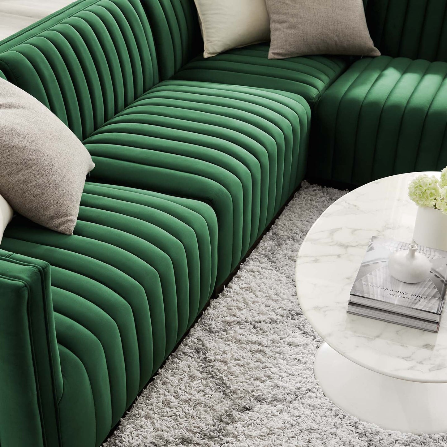 Conjure Channel Tufted Performance Velvet 4-Piece Sectional By Modway - EEI-5770 | Sectional - 24